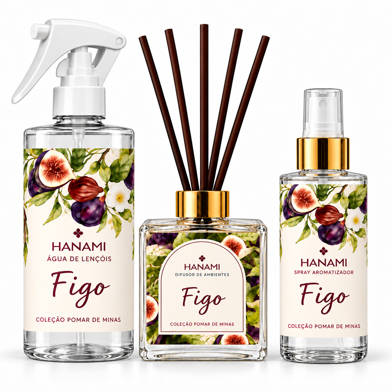 Kit Figo Triplo: Difusor + Spray de Aromas + Água de Lençóis