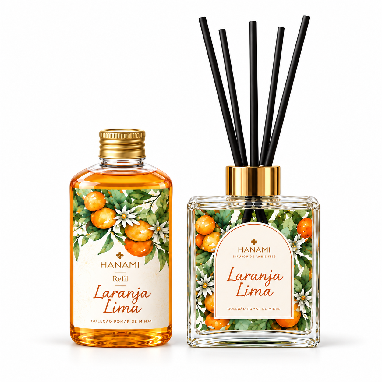 Kit Laranja Lima: Difusor c/ Varetas + Refil de Difusor