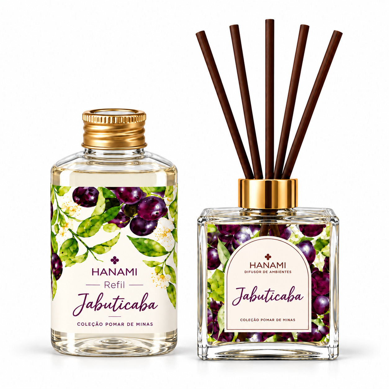 Kit Jabuticaba: Difusor c/ Varetas + Refil de Difusor