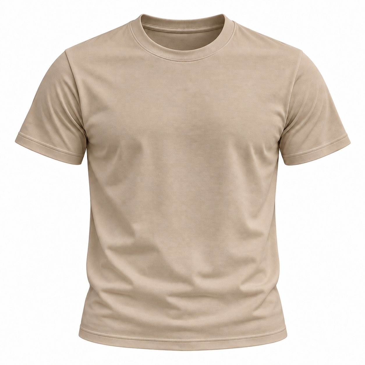 Camiseta Básica Malha Peruana Bege