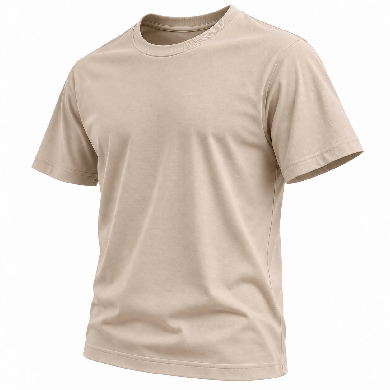 Camiseta Básica Malha Peruana Bege