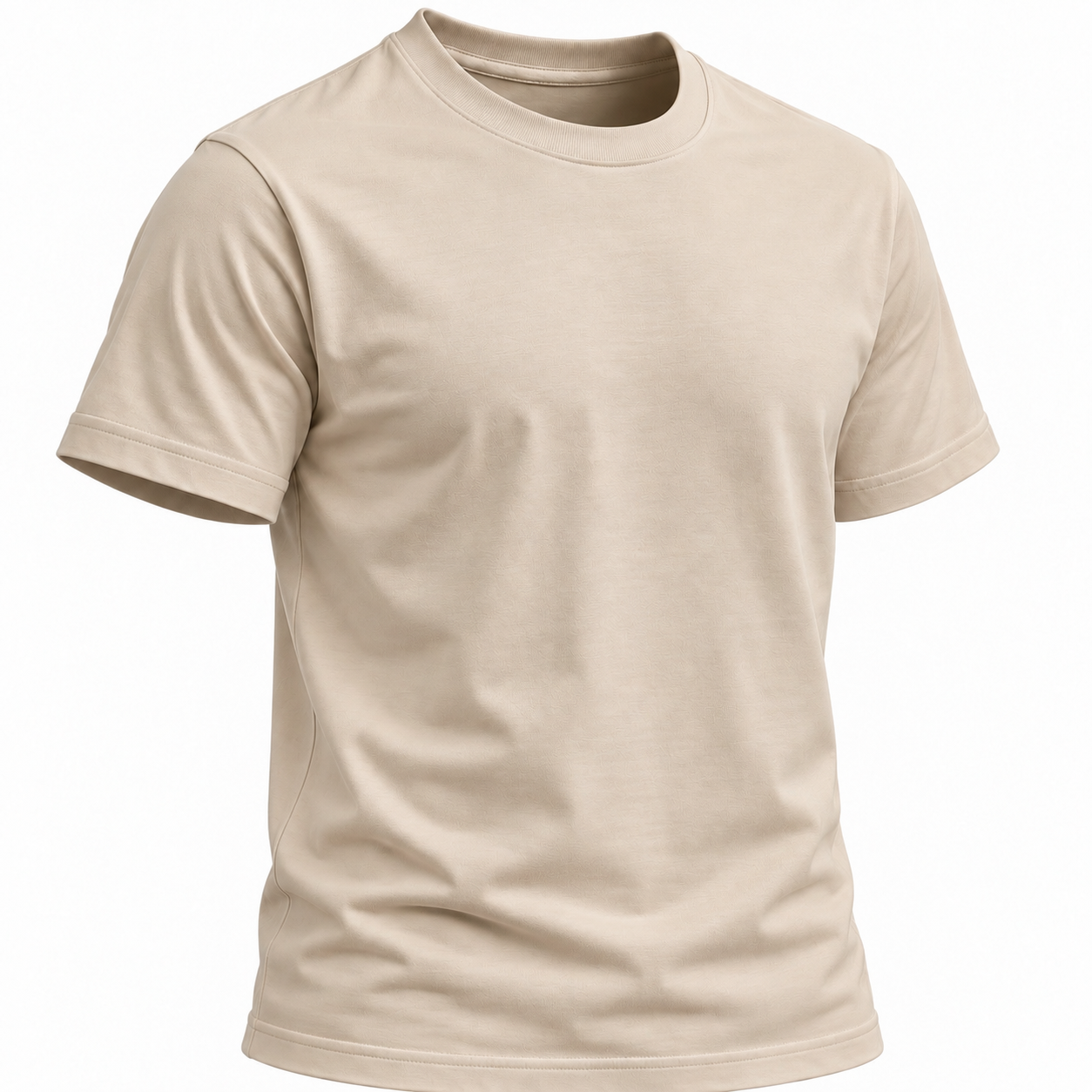 Camiseta Básica Malha Peruana Bege