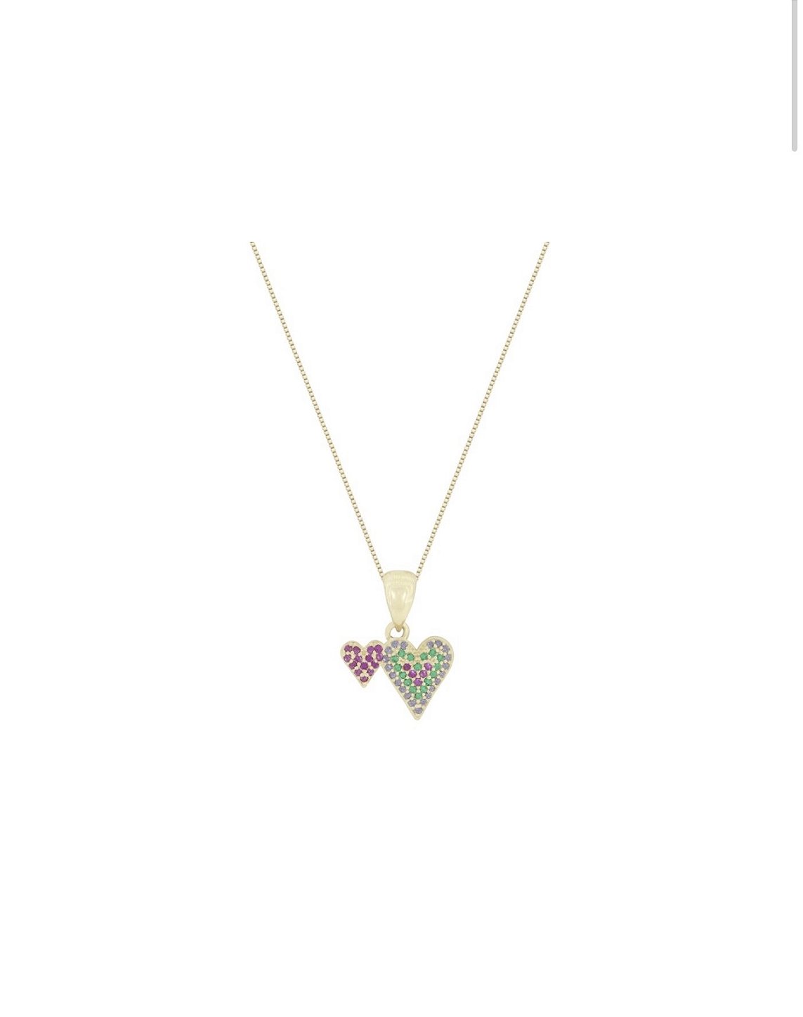 Gargantilha Ouro 18k com Zircônias Coloridas