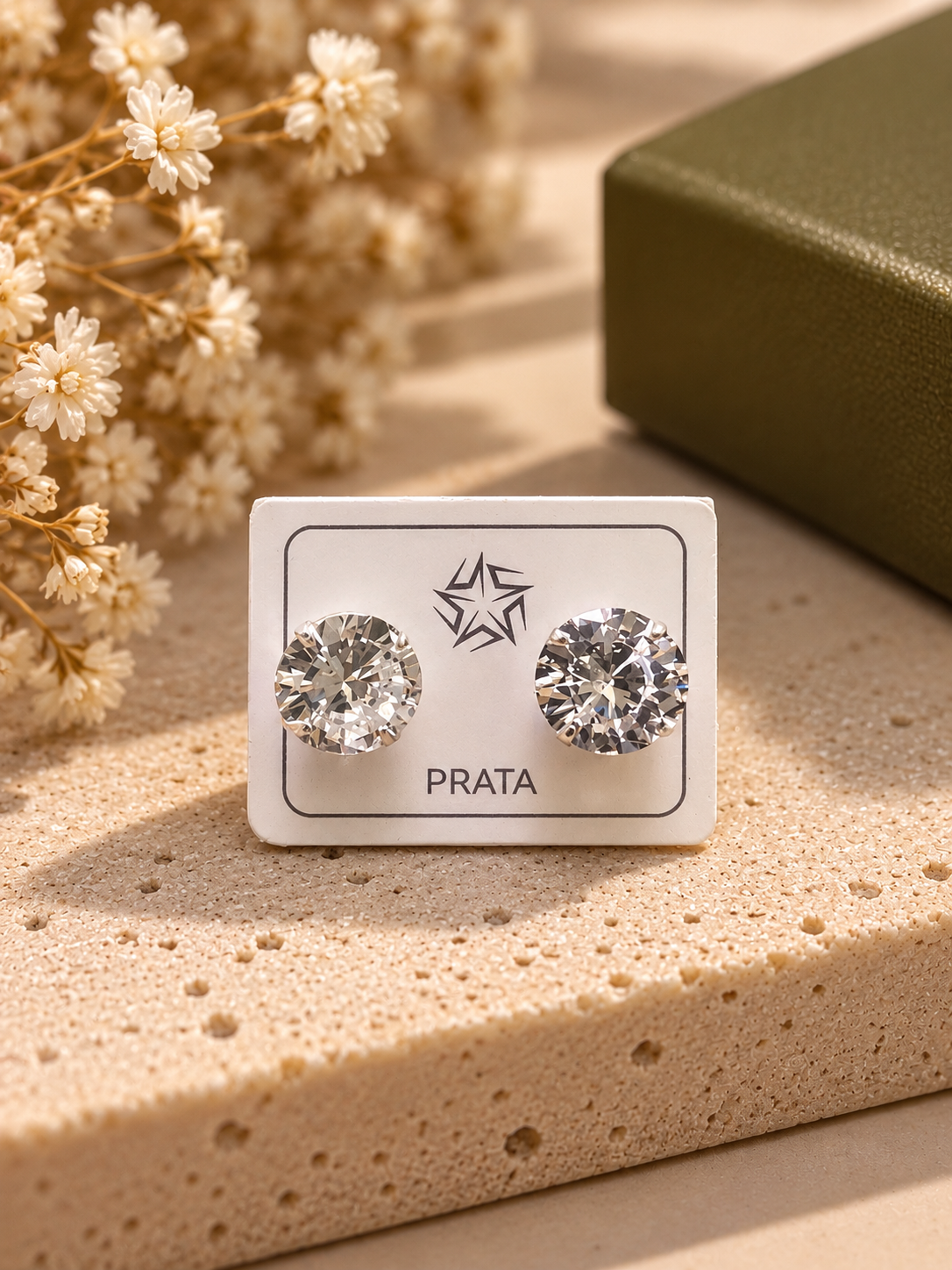 Brinco Ponto de Luz Prata 925 Zircônia