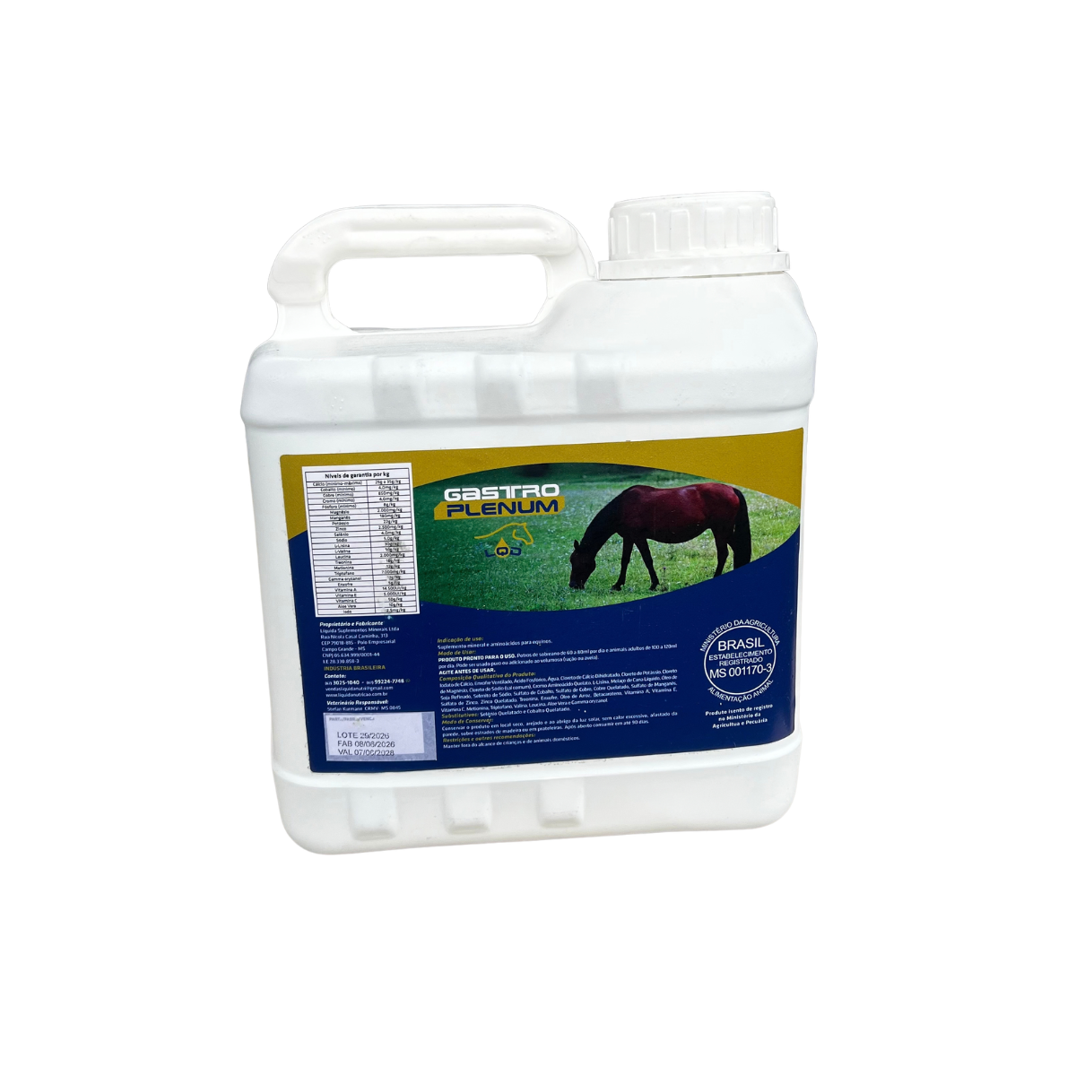 Gastro Plenum Liquida Equinos — Suplemento para Proteção, Equilíbrio e Saúde do Trato Gastrointestinal