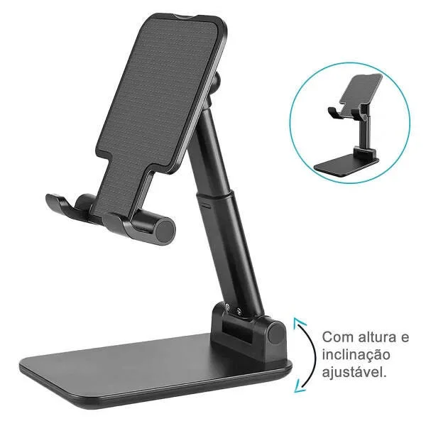 Suporte ajustável para celular de mesa