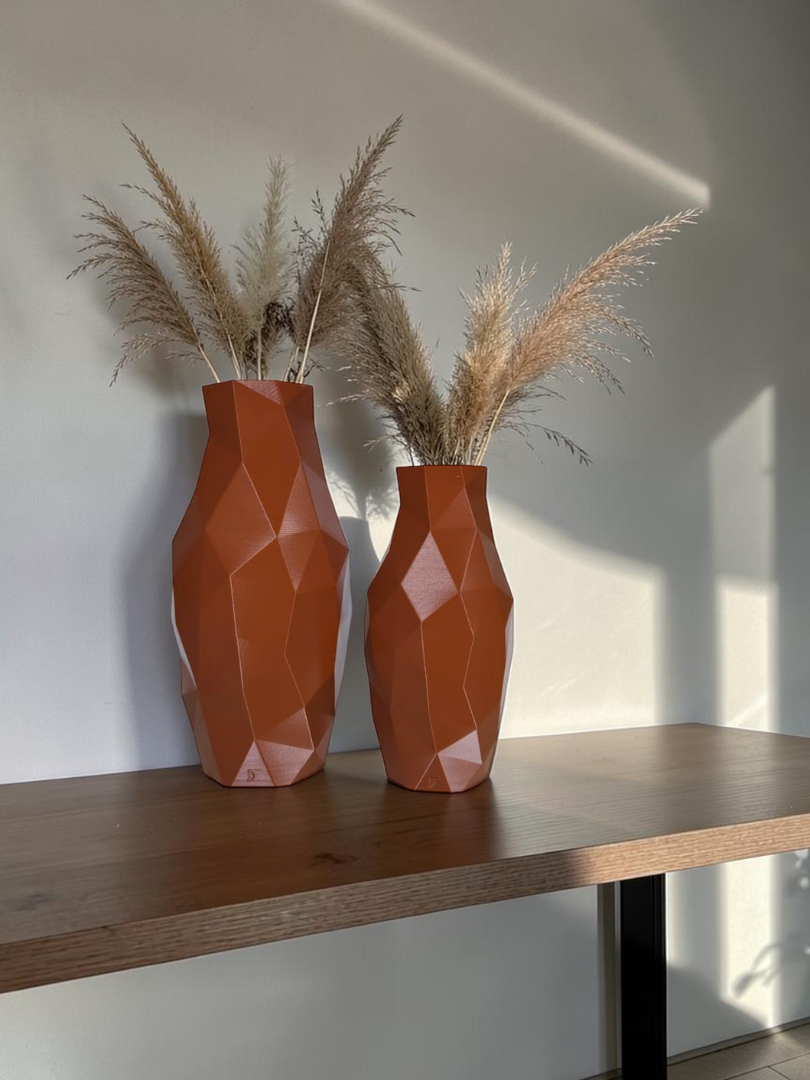 Vaso Decorativo Diamant - Kit com 2 Vasos | Sala Quarto Aparador Mesa Estante
