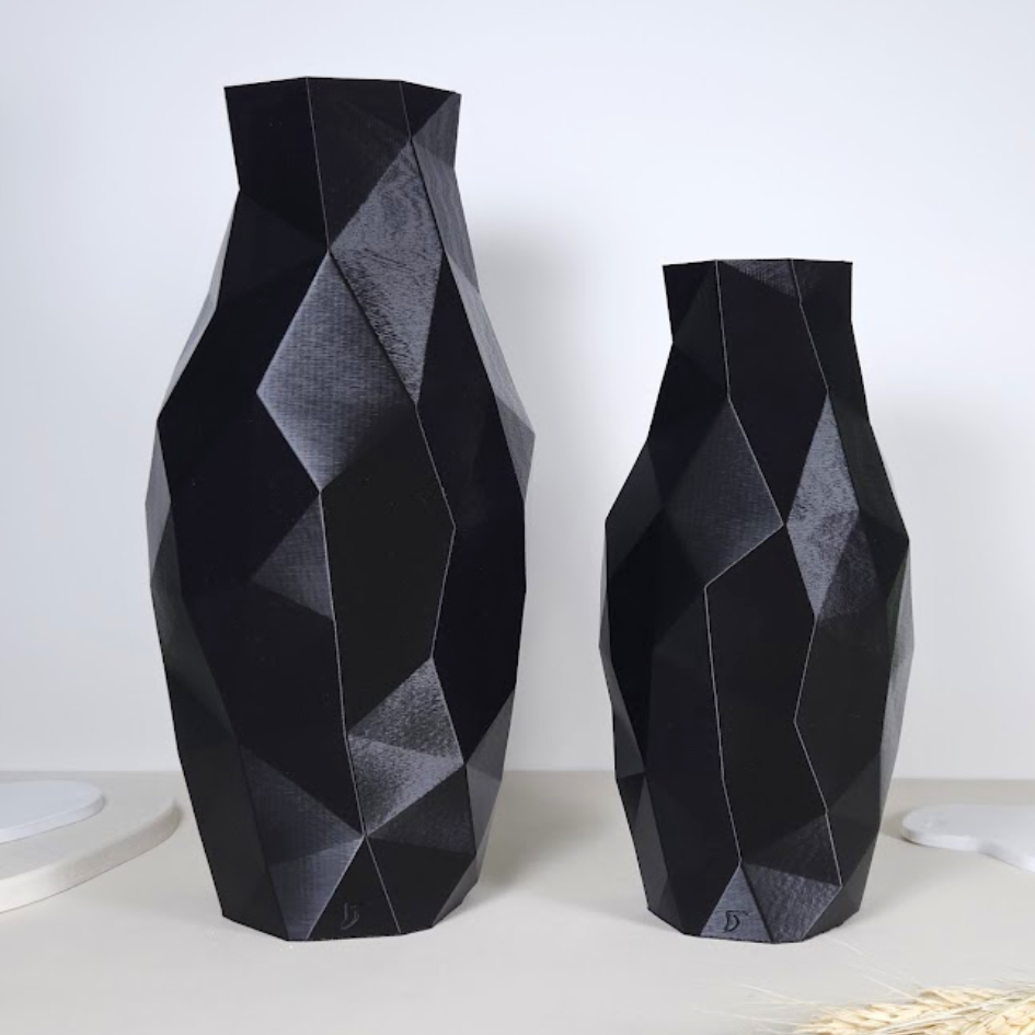 Vaso Decorativo Diamant - Kit com 2 Vasos | Sala Quarto Aparador Mesa Estante