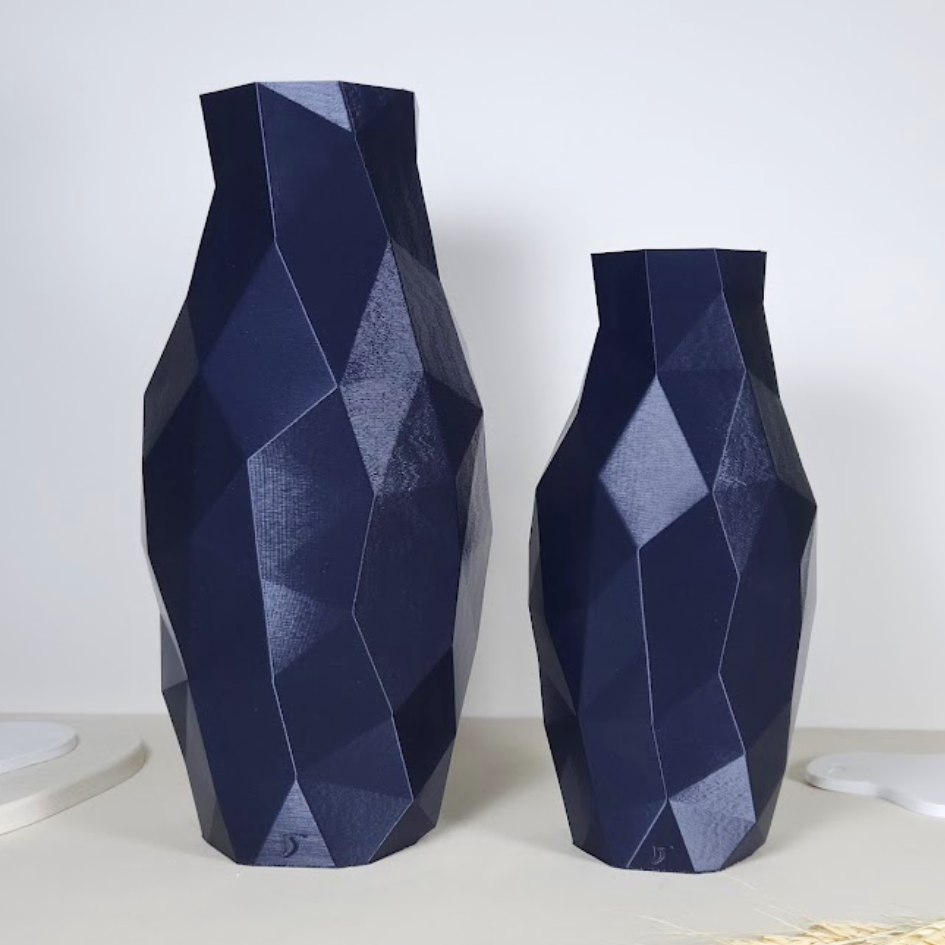 Vaso Decorativo Diamant - Kit com 2 Vasos | Sala Quarto Aparador Mesa Estante