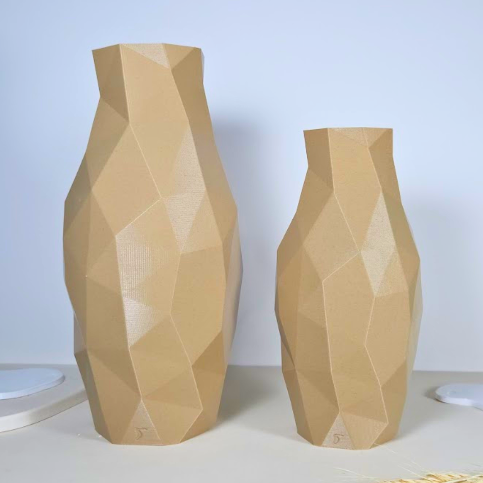 Vaso Decorativo Diamant - Kit com 2 Vasos | Sala Quarto Aparador Mesa Estante