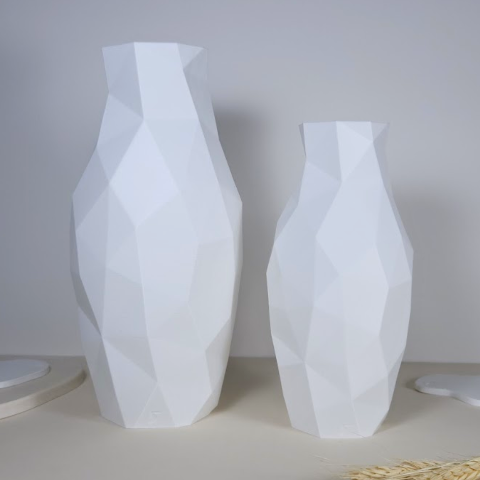 Vaso Decorativo Diamant - Kit com 2 Vasos | Sala Quarto Aparador Mesa Estante
