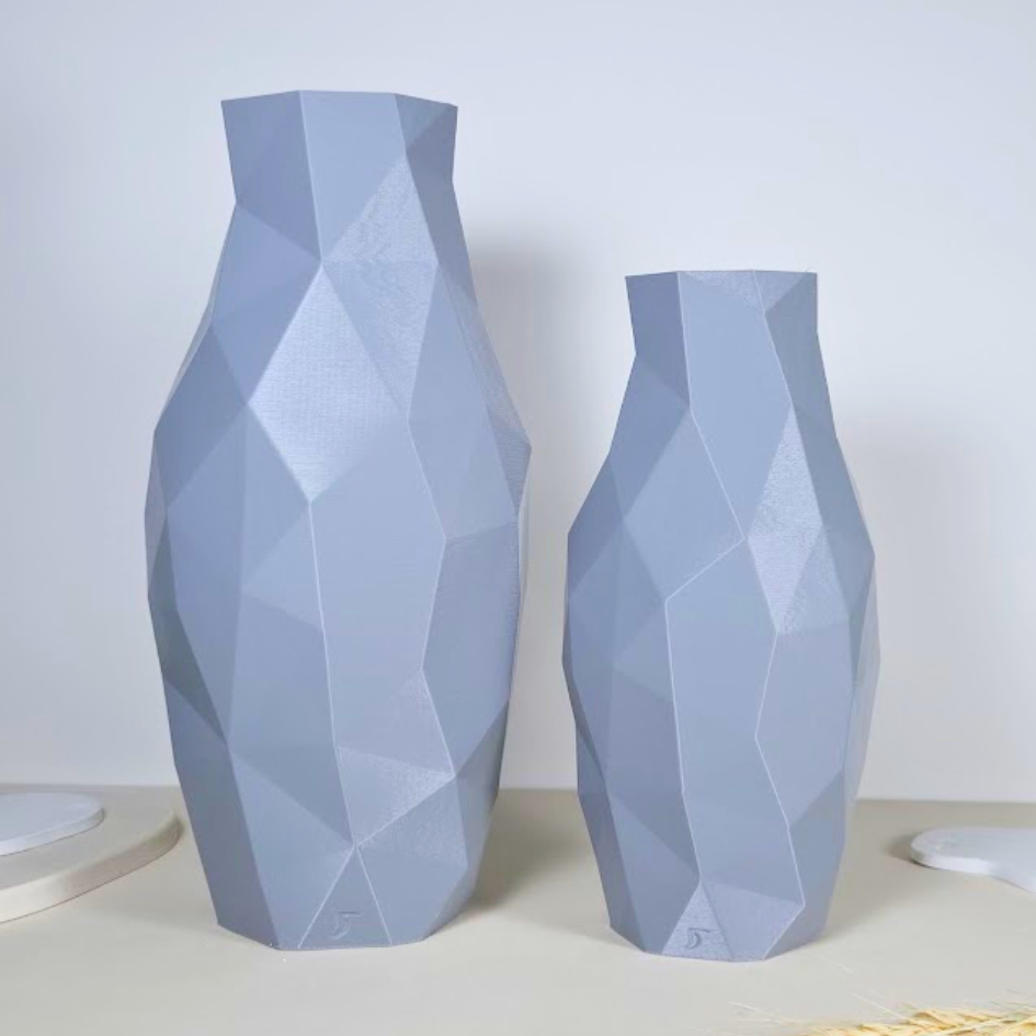 Vaso Decorativo Diamant - Kit com 2 Vasos | Sala Quarto Aparador Mesa Estante