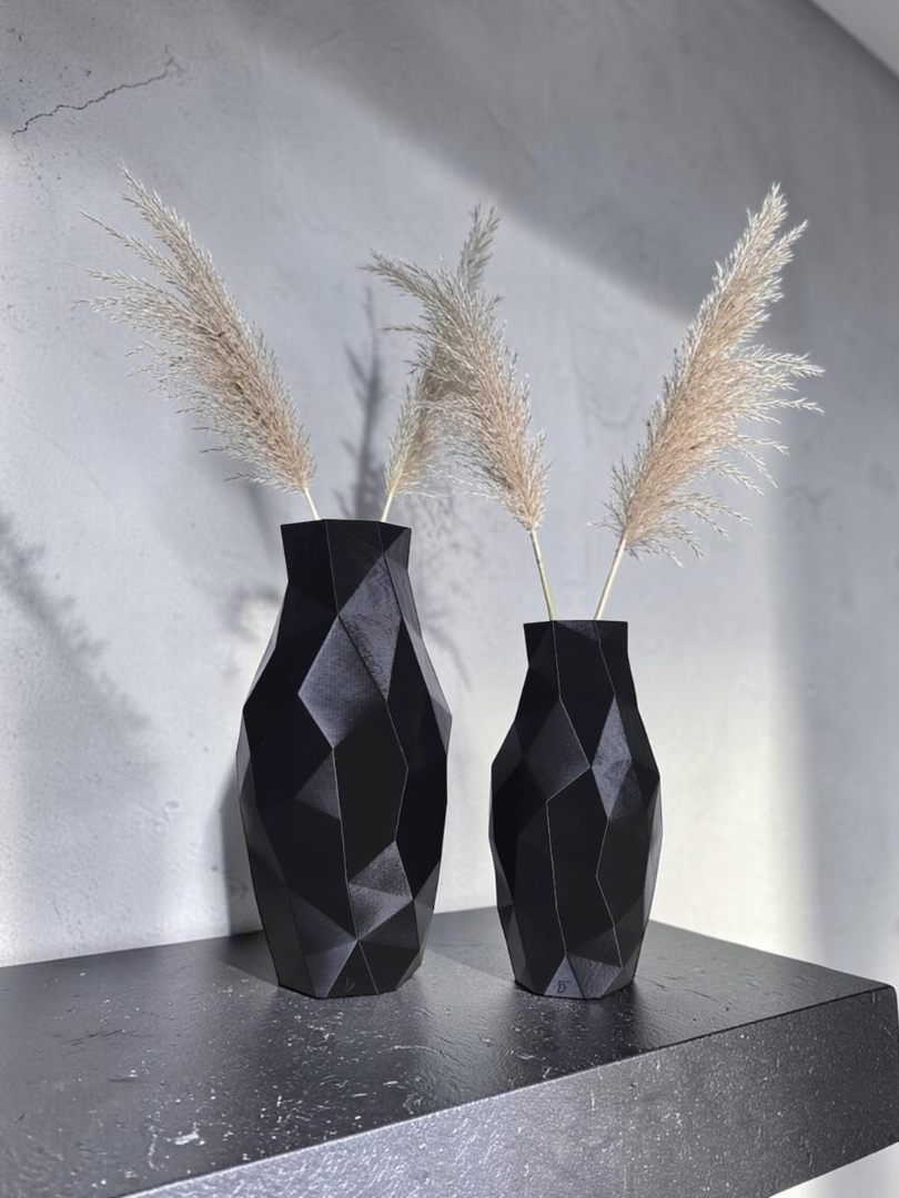 Vaso Decorativo Diamant - Kit com 2 Vasos | Sala Quarto Aparador Mesa Estante
