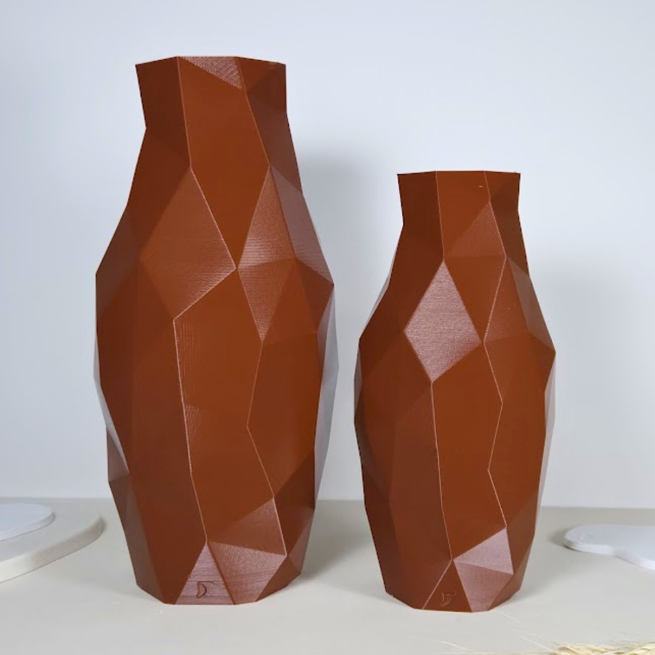 Vaso Decorativo Diamant - Kit com 2 Vasos | Sala Quarto Aparador Mesa Estante