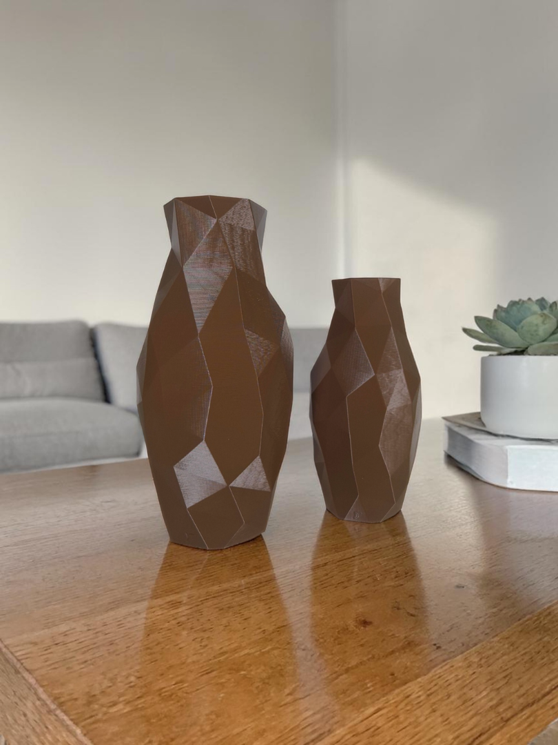 Vaso Decorativo Diamant - Kit com 2 Vasos | Sala Quarto Aparador Mesa Estante