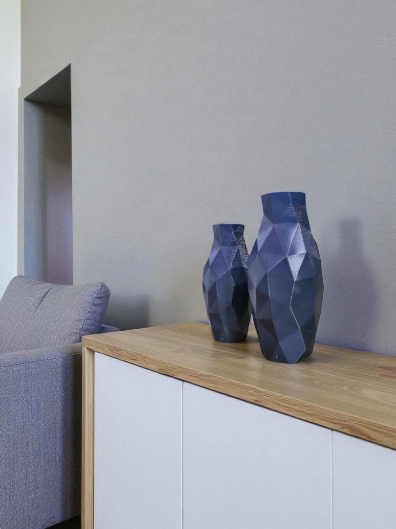 Vaso Decorativo Diamant - Kit com 2 Vasos | Sala Quarto Aparador Mesa Estante