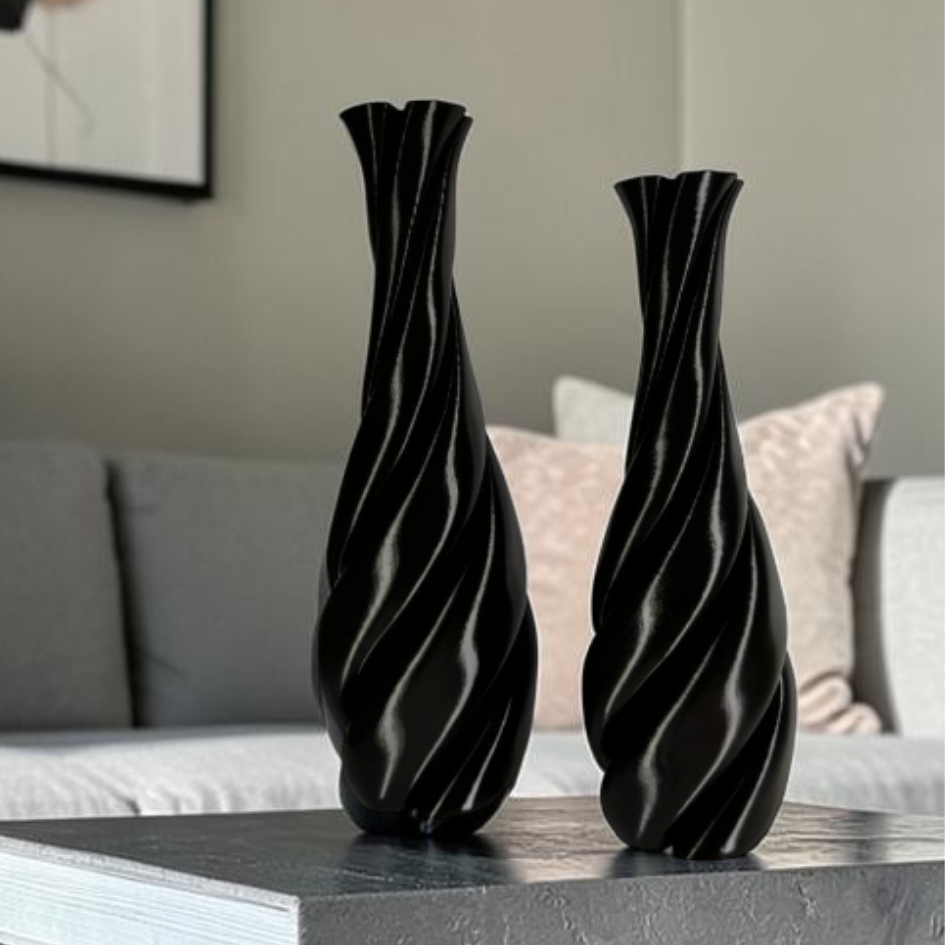 Vaso Decorativo Trevo - Kit com 2 Vasos Decoração Sala Quarto Aparador Rack Prateleira