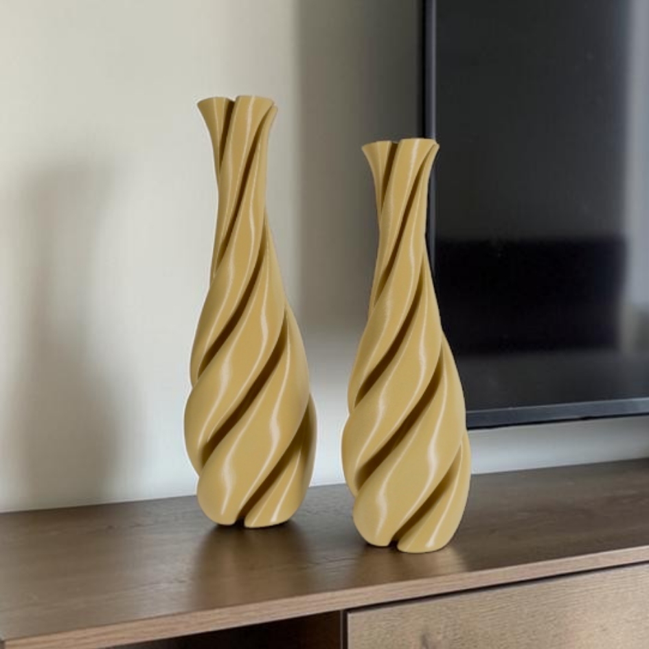 Vaso Decorativo Trevo - Kit com 2 Vasos Decoração Sala Quarto Aparador Rack Prateleira