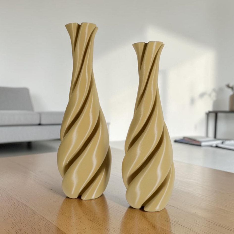 Vaso Decorativo Trevo - Kit com 2 Vasos Decoração Sala Quarto Aparador Rack Prateleira