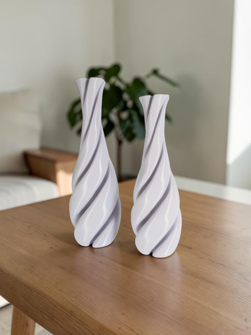 Vaso Decorativo Trevo - Kit com 2 Vasos Decoração Sala Quarto Aparador Rack Prateleira