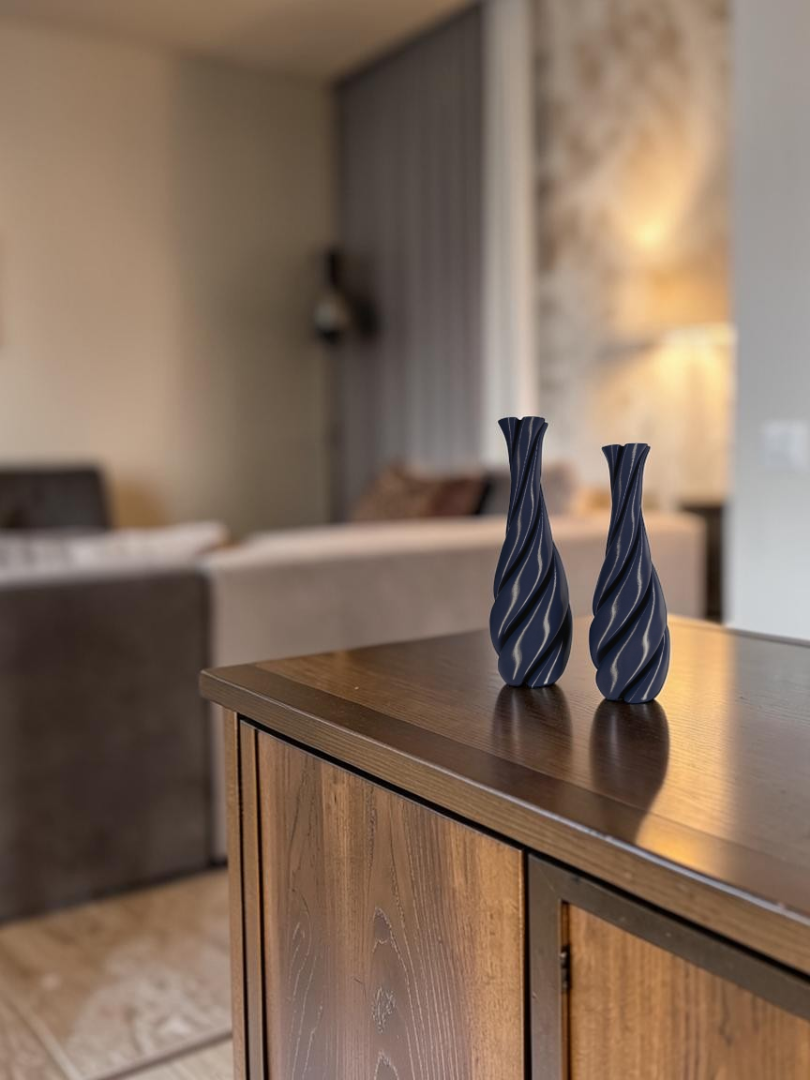 Vaso Decorativo Trevo - Kit com 2 Vasos Decoração Sala Quarto Aparador Rack Prateleira