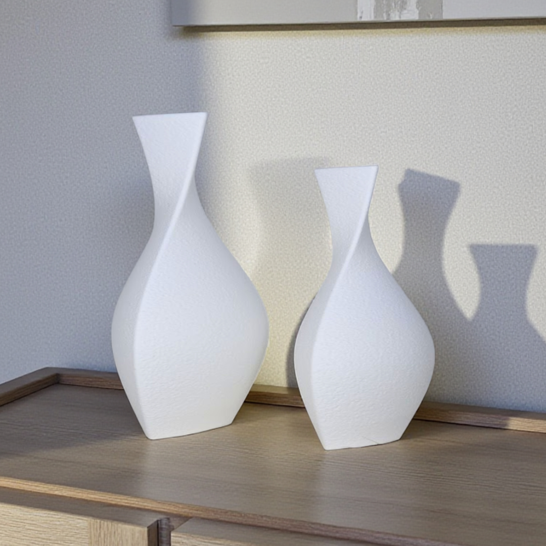 Vaso Decorativo Acqua - Kit com 2 Vasos | Decoração Moderna para Sala, Quarto Aparador