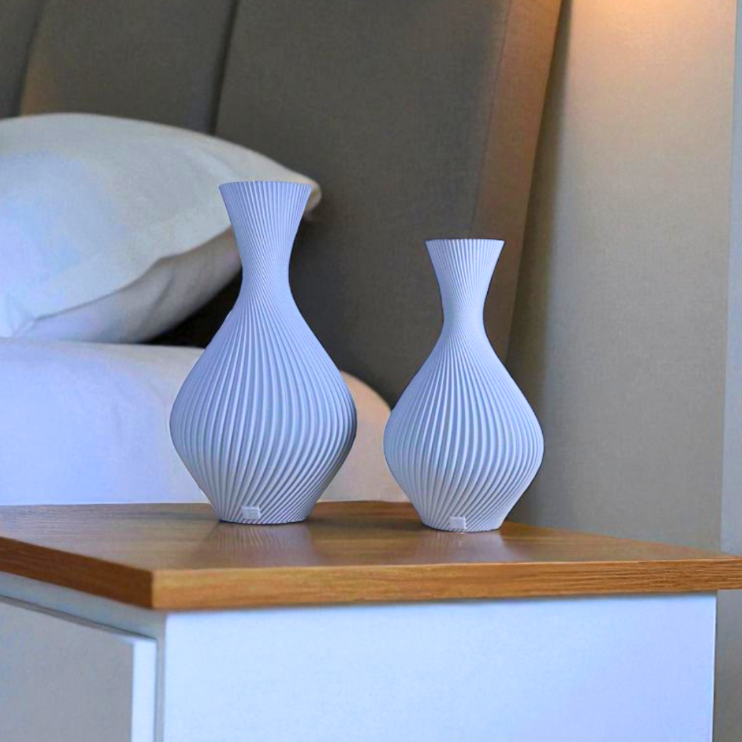 Vaso Decorativo Duna - Kit com 2 Vasos | Decoração Moderna Sala Quarto Aparador