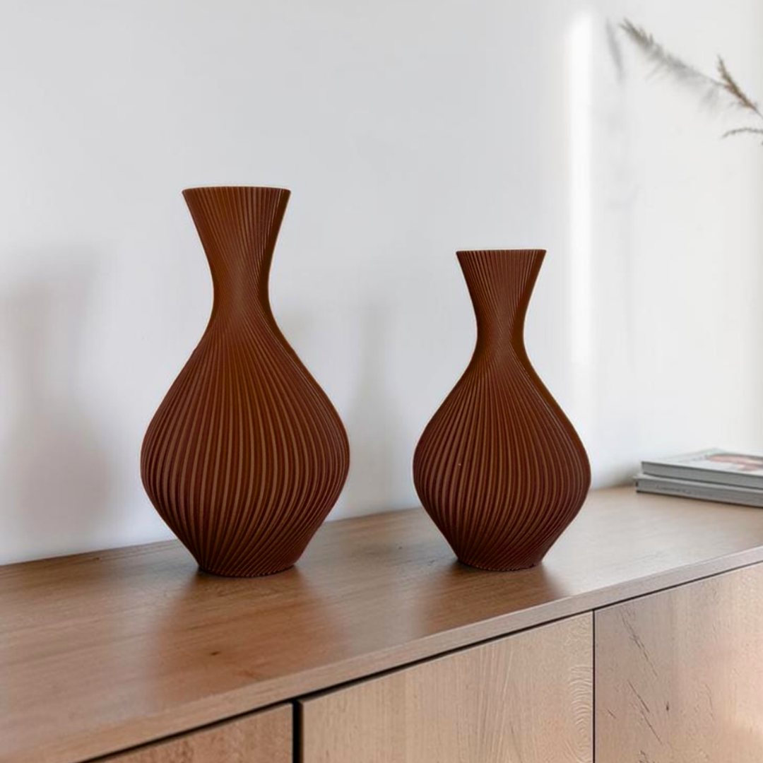 Vaso Decorativo Duna - Kit com 2 Vasos | Decoração Moderna Sala Quarto Aparador