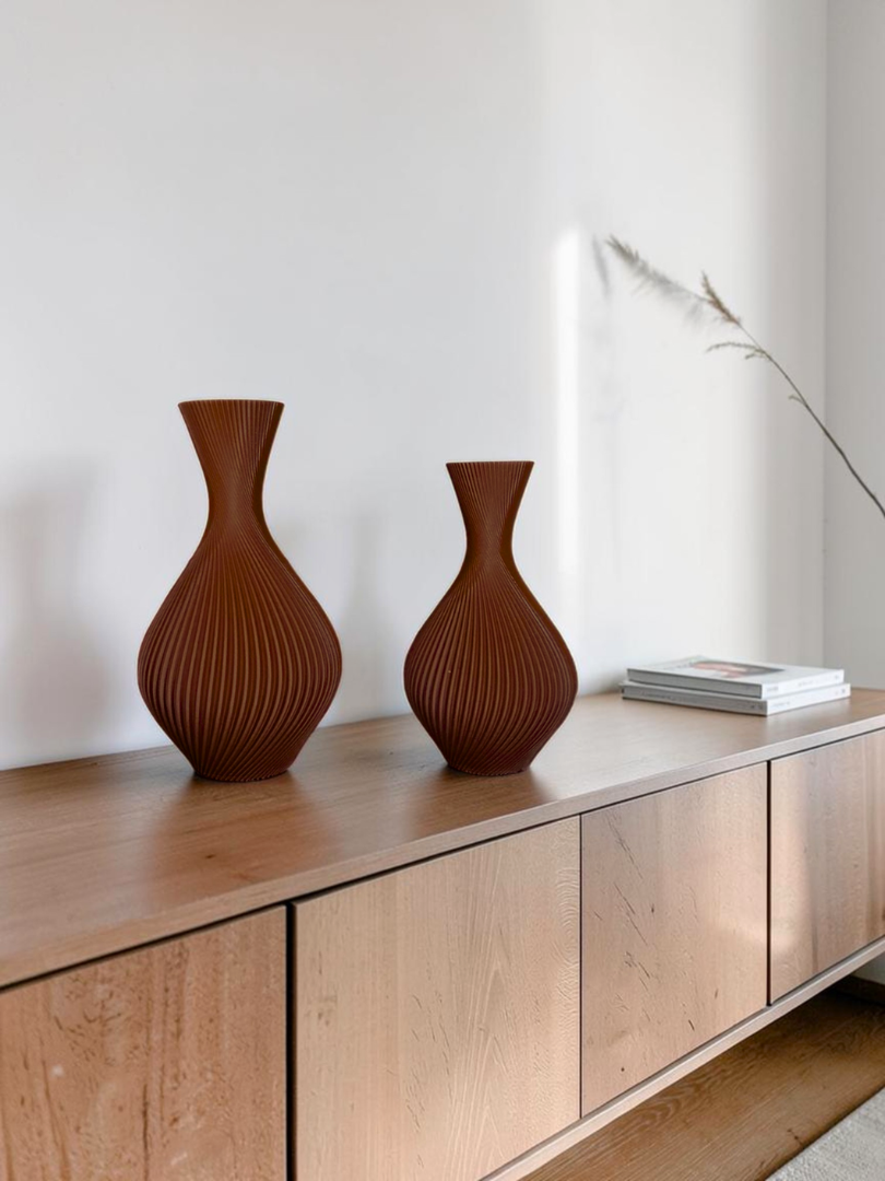 Vaso Decorativo Duna - Kit com 2 Vasos | Decoração Moderna Sala Quarto Aparador