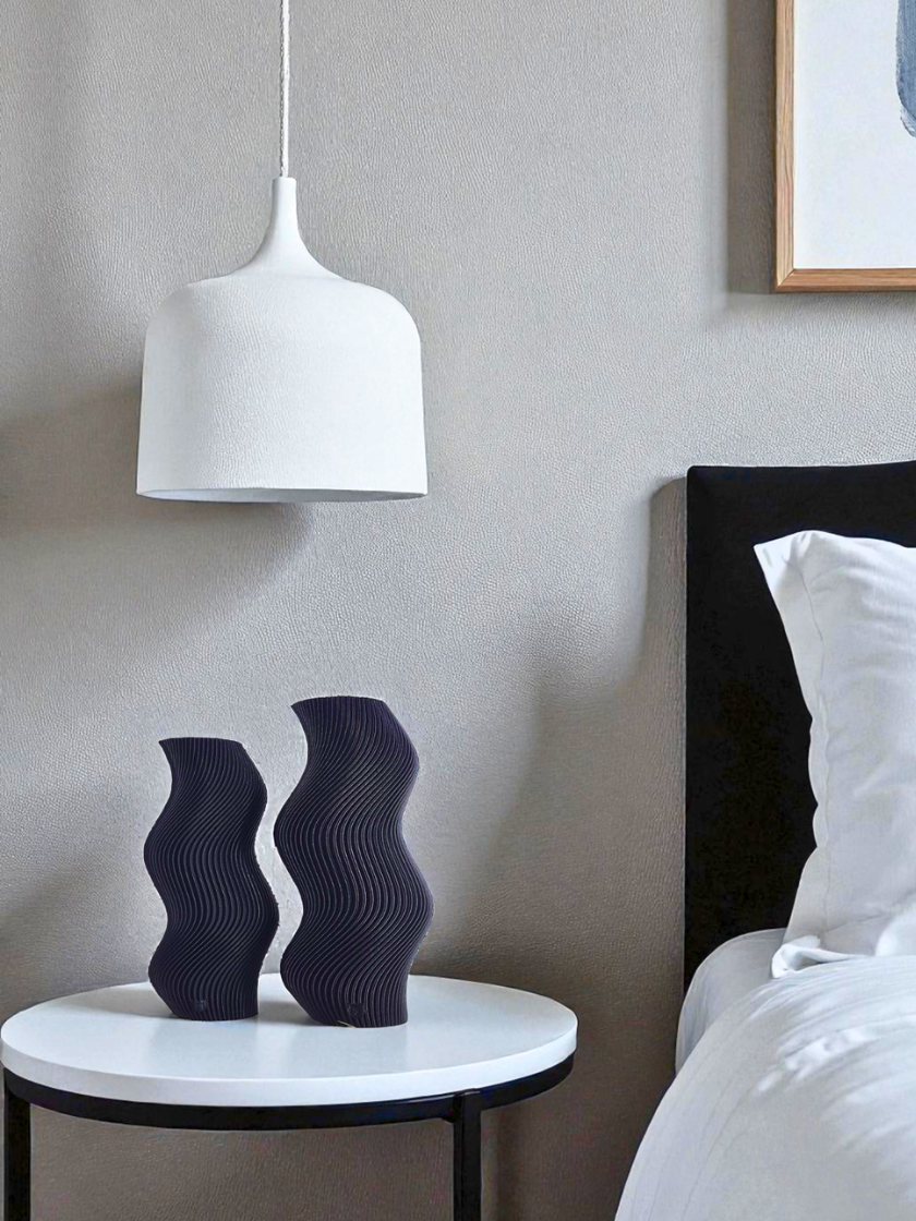 Vaso Decorativo Onda - Kit com 2 Vasos | Decoração para Sala Quarto Aparador