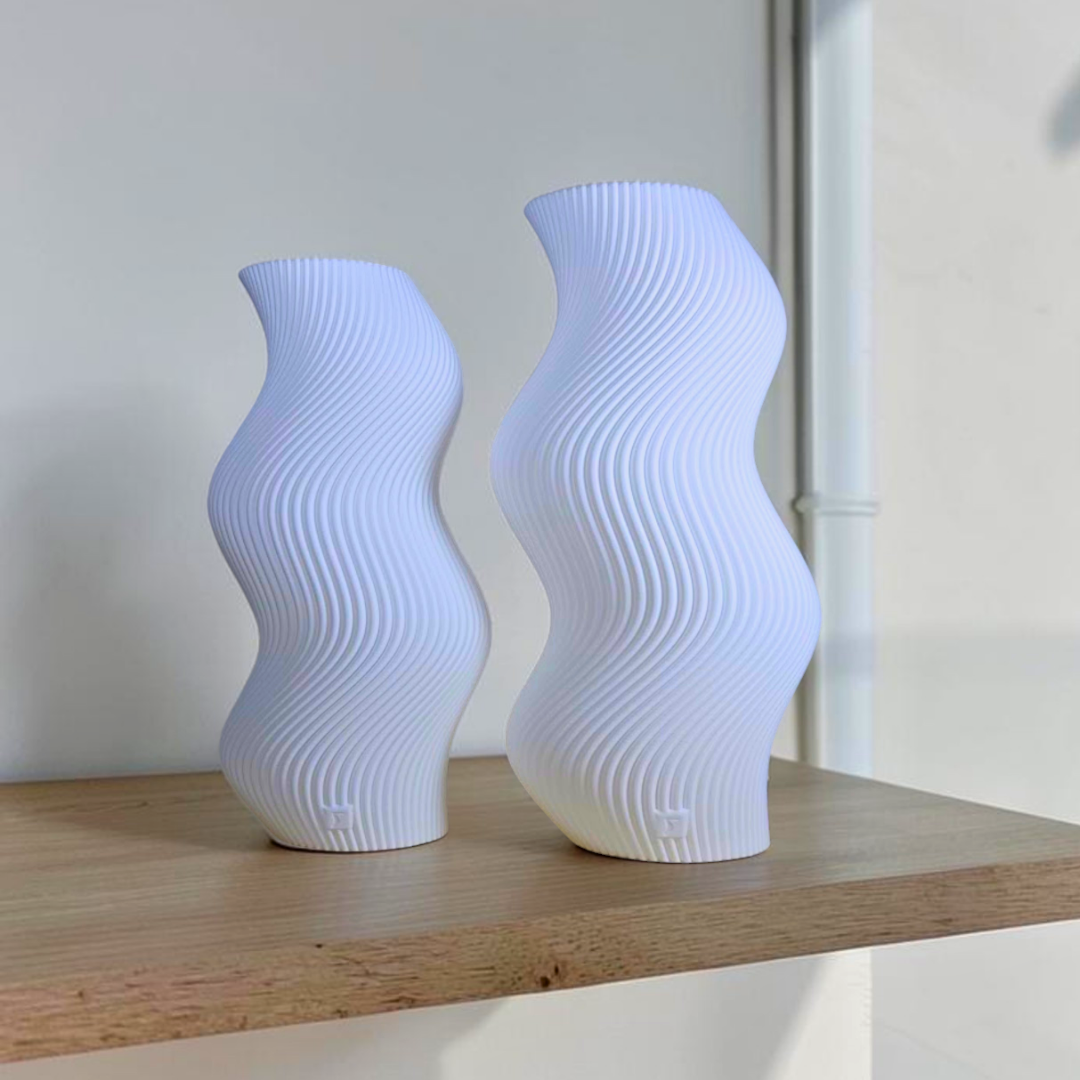 Vaso Decorativo Onda - Kit com 2 Vasos | Decoração para Sala Quarto Aparador