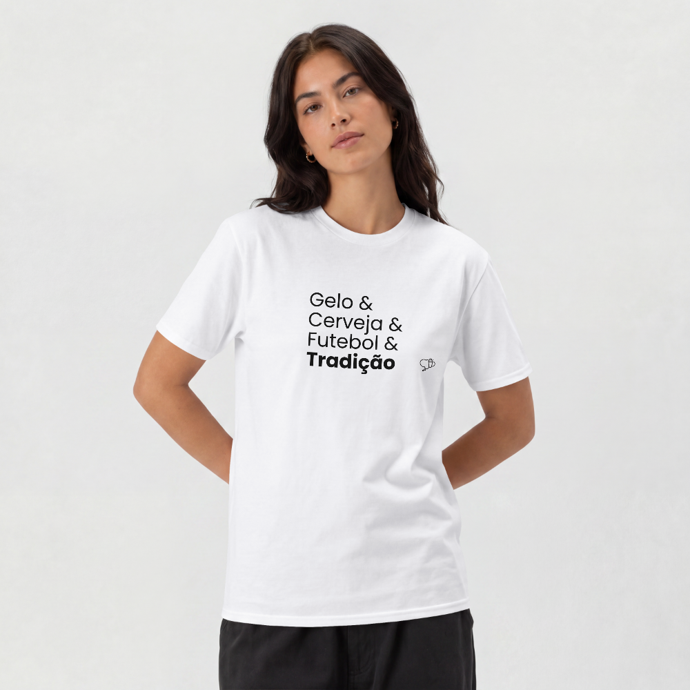 Camiseta Gelo & Cerveja & Futebol & Tradição