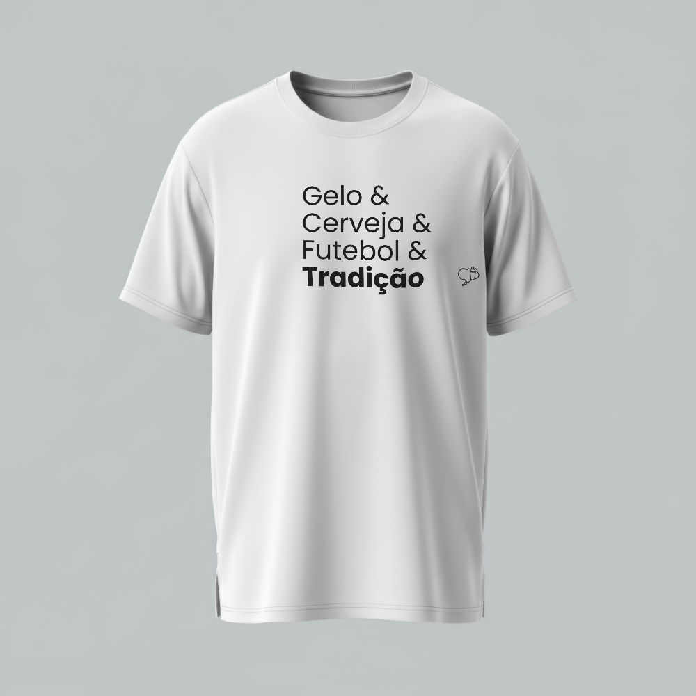 Camiseta Gelo & Cerveja & Futebol & Tradição