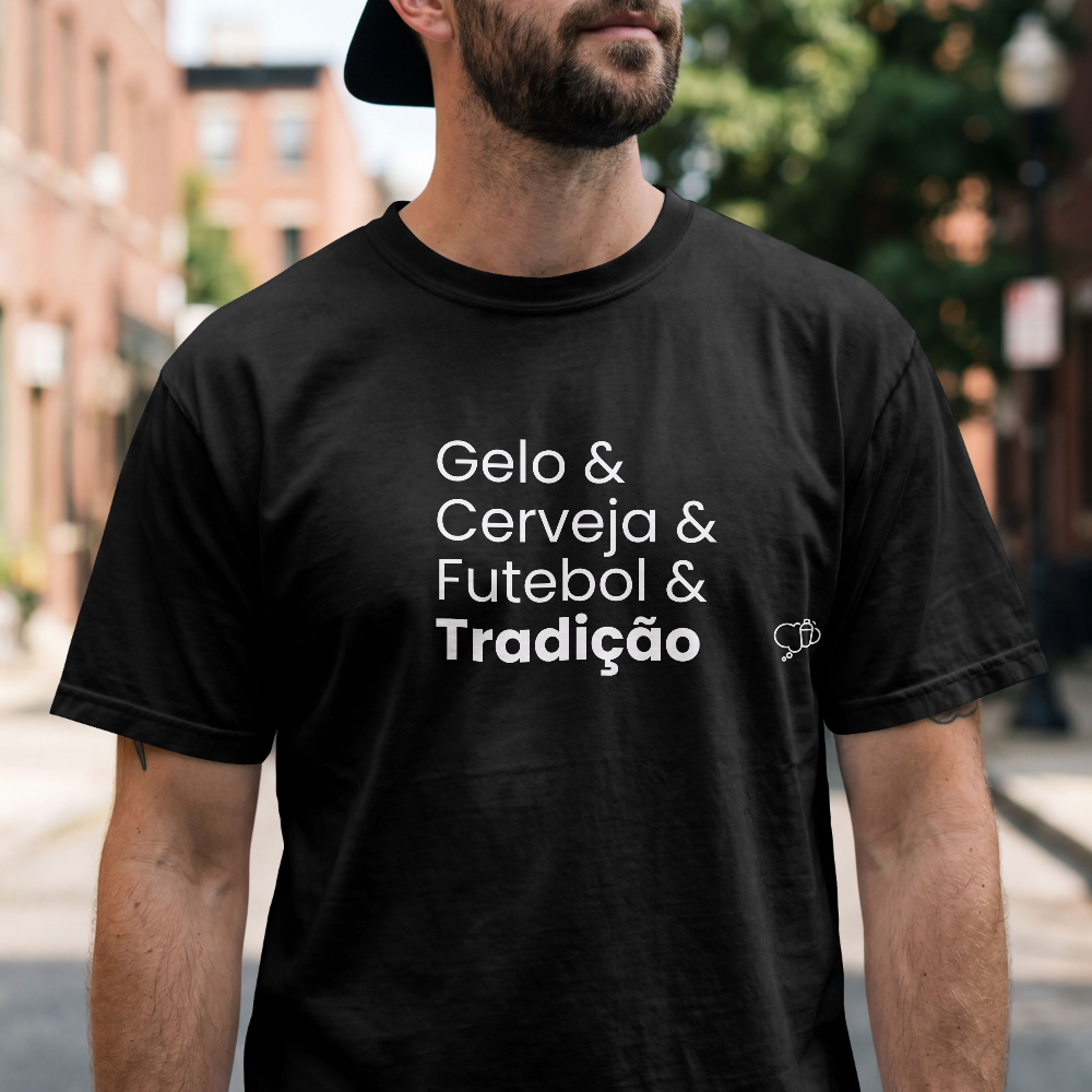Camiseta Gelo & Cerveja & Futebol & Tradição