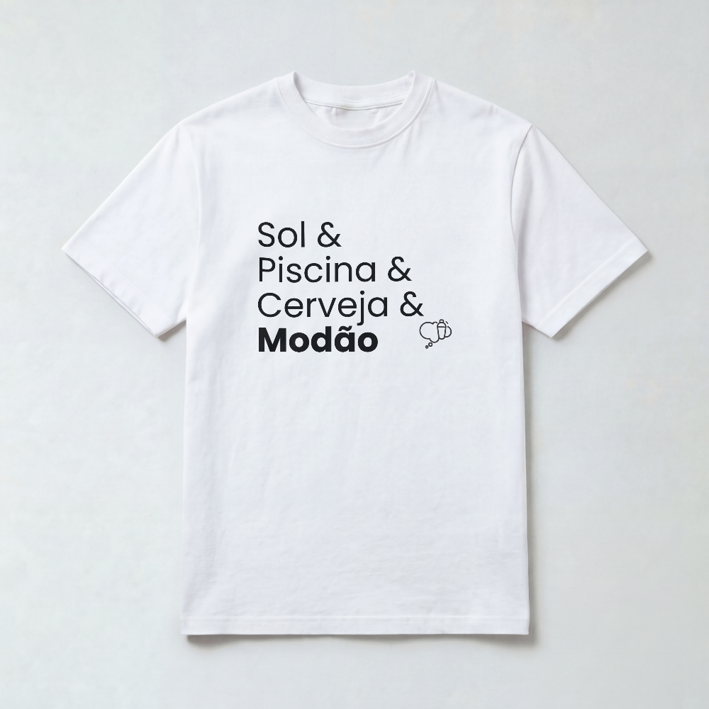 Camiseta Sol & Piscina & Cerveja & Modão