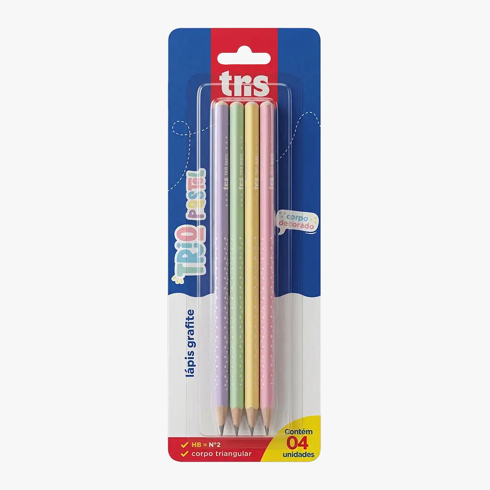 Lápis Grafite Tris Trio Pastel Triangular