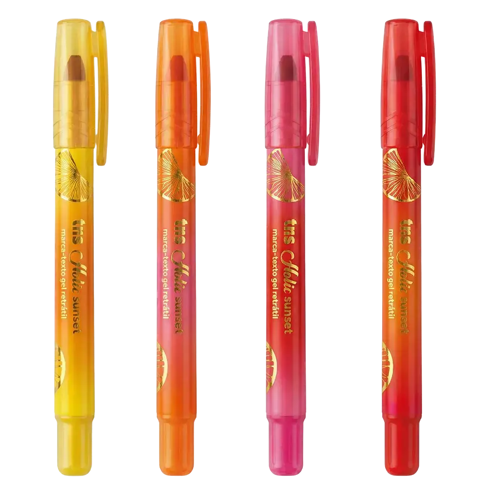 Marca-Texto em Gel Tris Sunset – Cartela com 4 Unidades