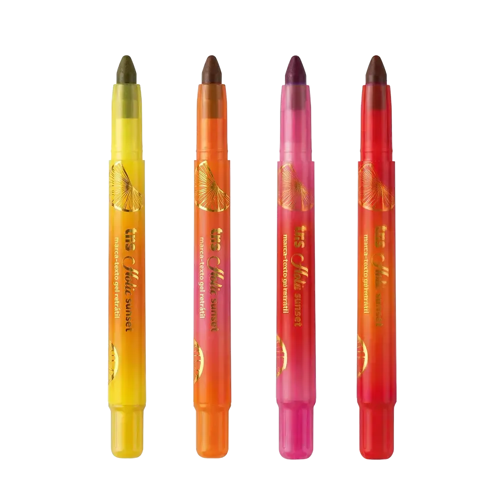 Marca-Texto em Gel Tris Sunset – Cartela com 4 Unidades
