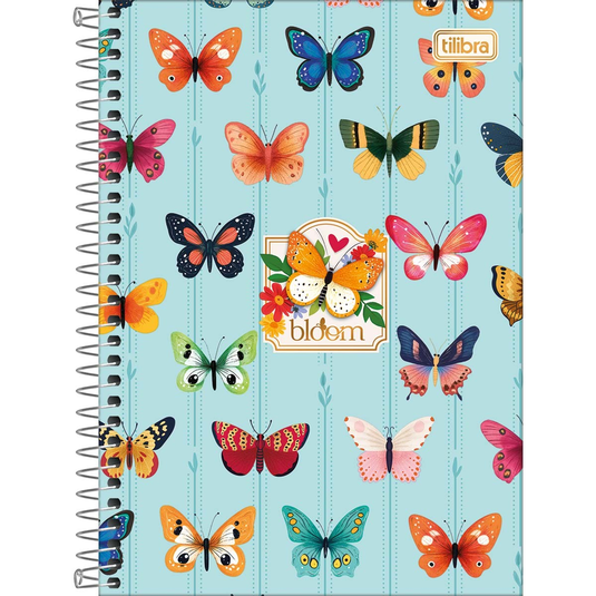 Caderno Espiral Capa Dura Tilibra Bloom 1/4 - 80 Folhas