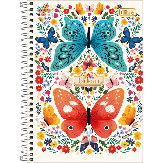 Caderno Espiral Capa Dura Tilibra Bloom 1/4 - 80 Folhas