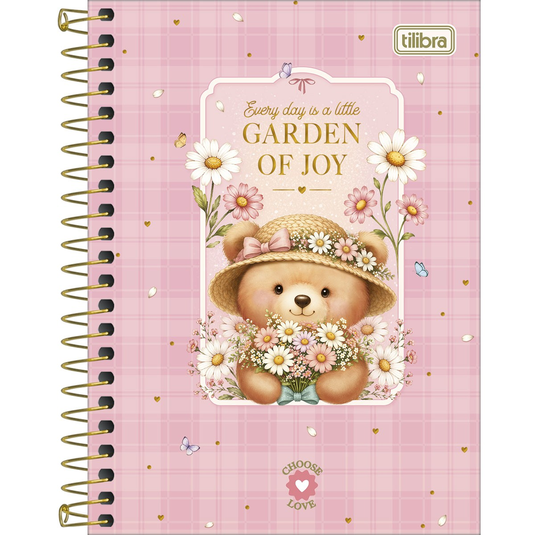 Caderneta Espiral Capa Dura Tilibra Love Bears 1/8 - 80 Folhas