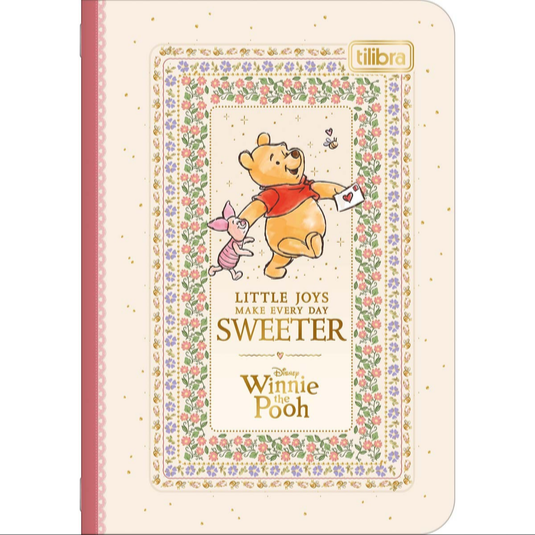 Kit com 4 Cadernetas Flexíveis Mini Tilibra Pooh - 32 Folhas
