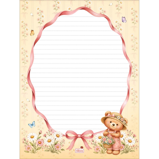 Papel de Carta Love Bears Tilibra - 48 Folhas