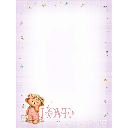Papel de Carta Love Bears Tilibra - 48 Folhas