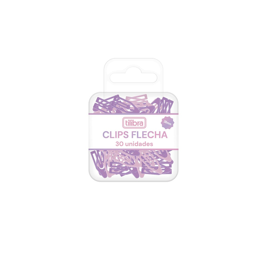 Clipes Tilibra Flecha 38 mm - Blister com 30 Unidades