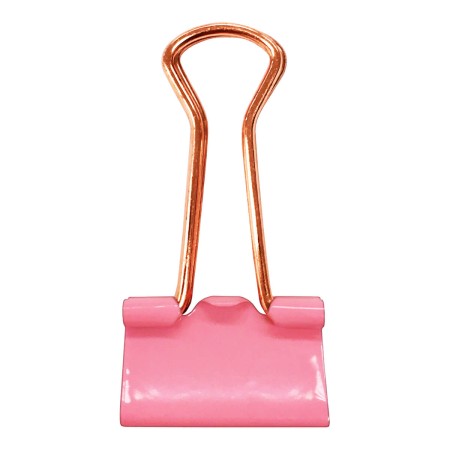 Prendedor de Papel Tilibra 19 mm Rosa Pastel - Blister com 12 Unidades
