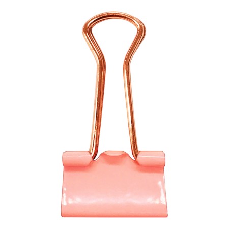 Prendedor de Papel Tilibra 19 mm Rosa Pastel - Blister com 12 Unidades
