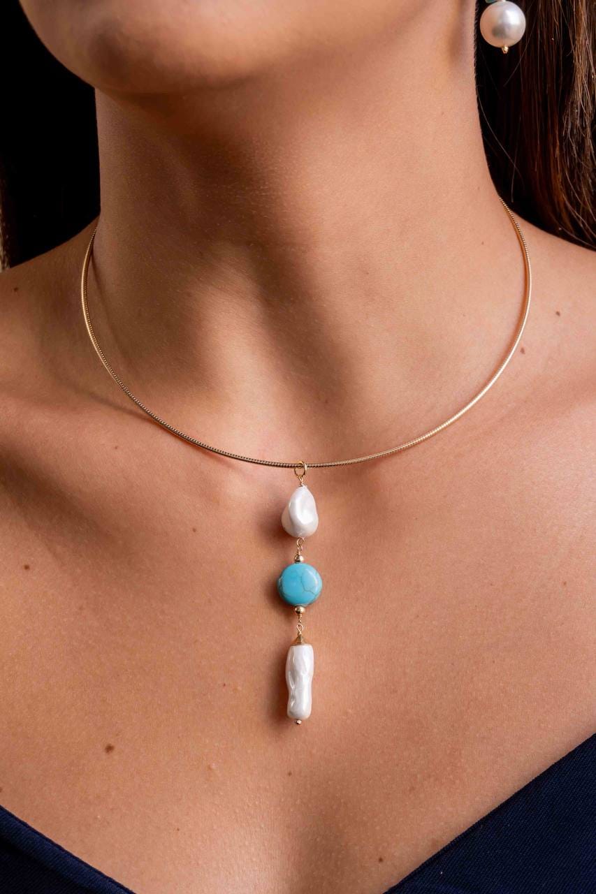 Choker Pérola Make Turquesa