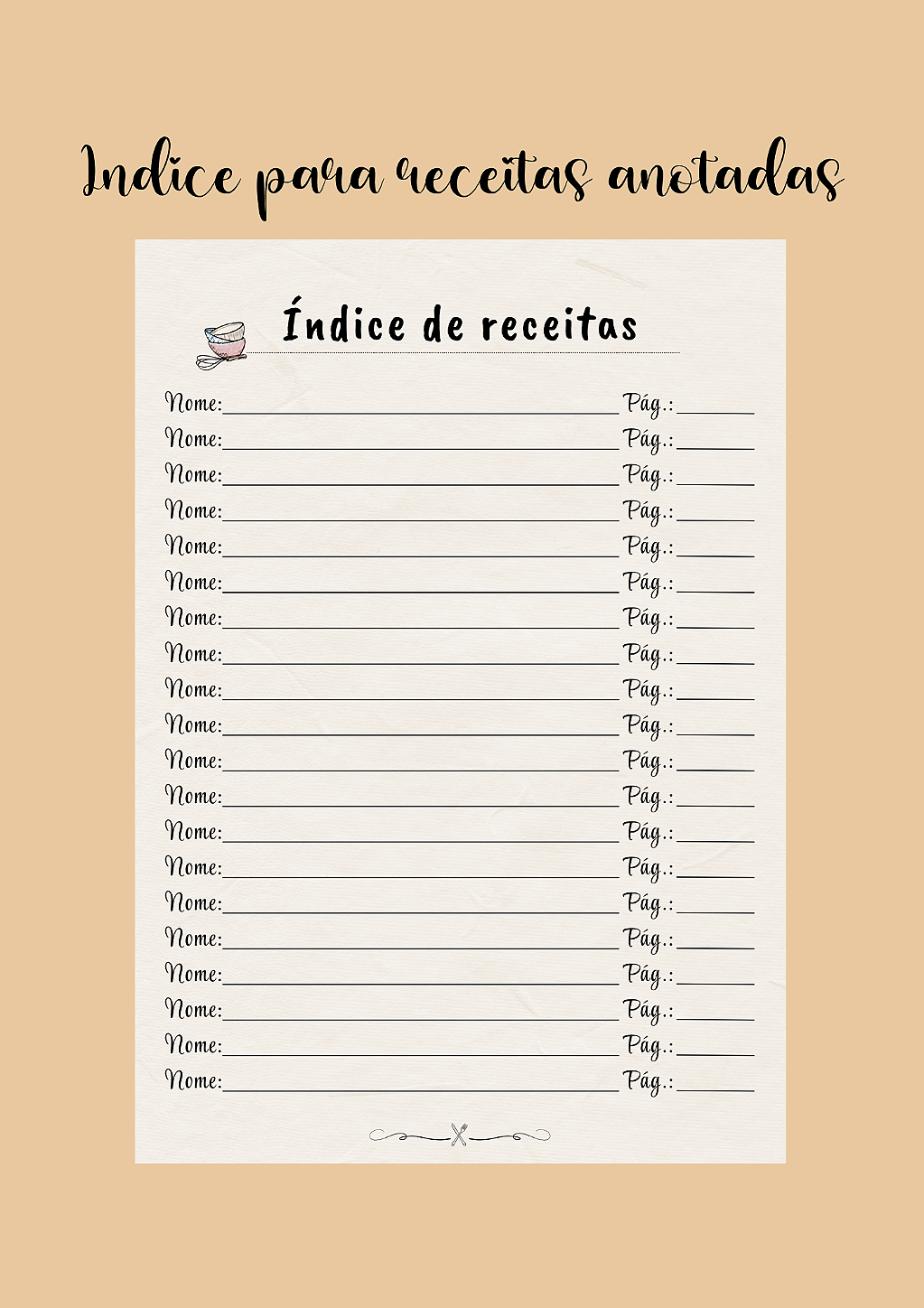 Caderno de Receitas Especial: Memórias & Sabores (Tamanho Colegial)