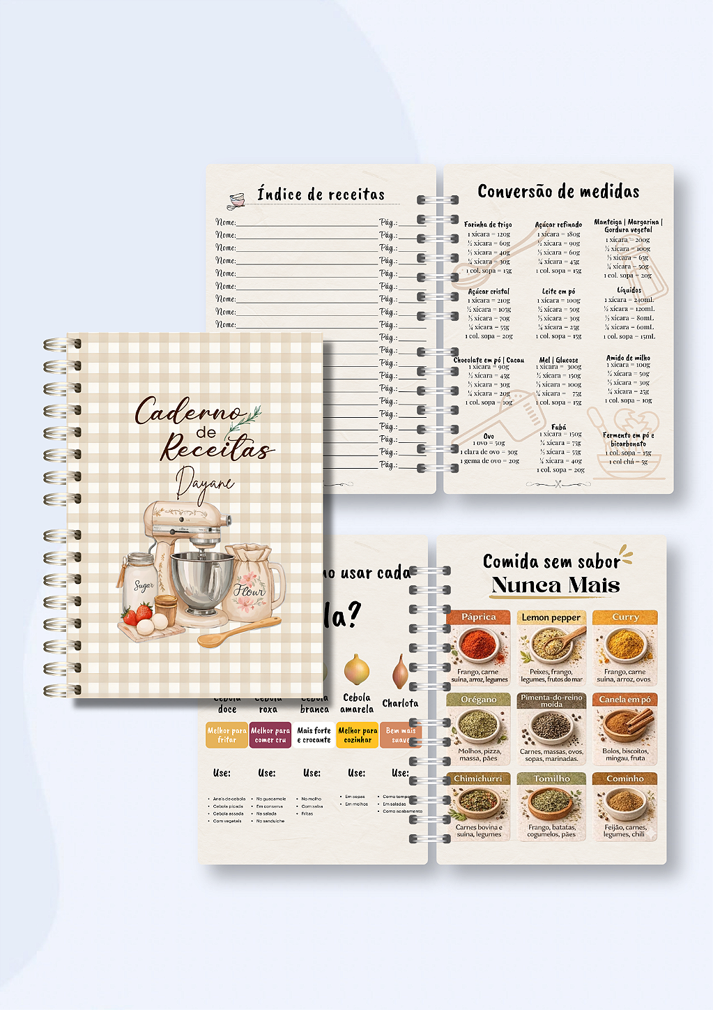 Caderno de Receitas Especial: Memórias & Sabores (Tamanho Colegial)